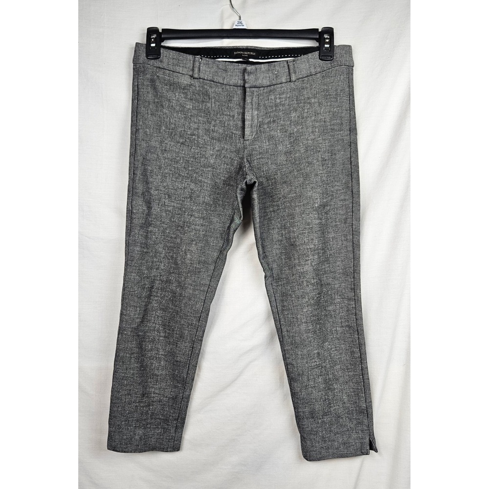 Banana Republic Sloan Grey Textured‎ Slim Ankle Pants Petite 10P Stretch Dres s